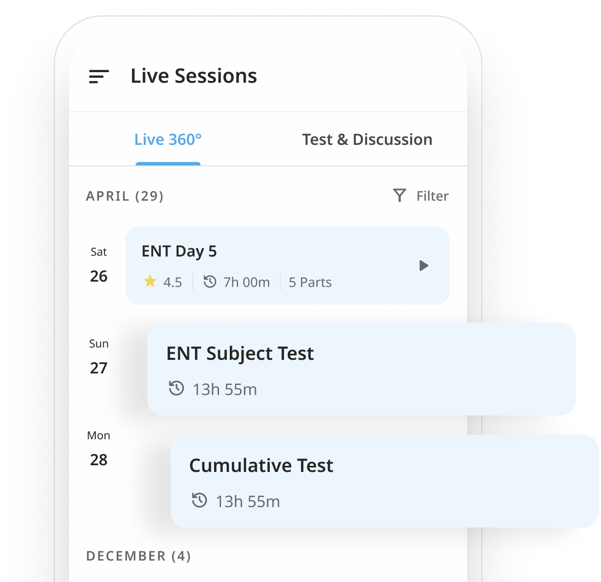 Live Classes Schedule